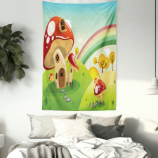 Farm Field Rain Mushroom Tapestry