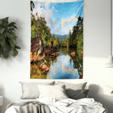 View of Jungle River Tapestry