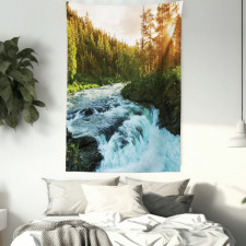 Sunrise Springtime Pines Tapestry