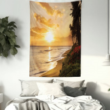 Sunset on Sands Beach Tapestry