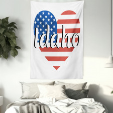 Heart Shaped USA Flag State Tapestry