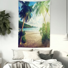 Palm Trees and Ocean Photo Tapestry