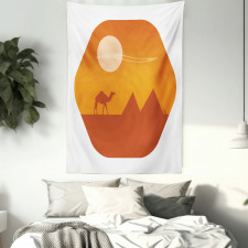 Sun Camel and Pyramids Art Tapestry