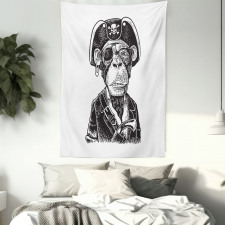 Pirate Monkey Portrait Art Tapestry