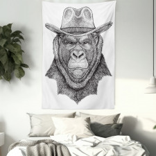 Old Monkey in a Cowboy Hat Tapestry