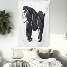 Angry Graphic Ape Standing Tapestry