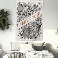 Engraved Flowers Tapestry