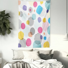 Colorful Spots Stripes Tapestry