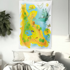 Map of a Treasure Island Tapestry