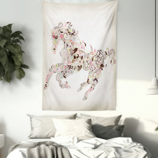 Floral Horse Paisley Tapestry