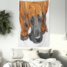 Sad Looking Dog Cartoon Tapestry