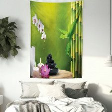 Bamboo Flower Orchid Stone Tapestry