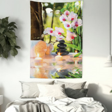 Spa with Candles Orchids Tapestry