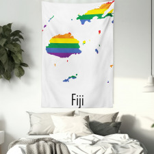 Rainbow Map Design Wording Tapestry