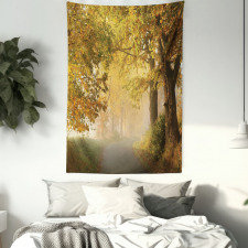 Misty Autumn Morning Tapestry