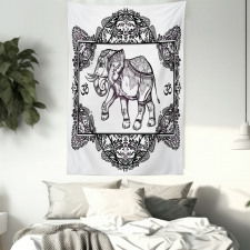 Bohemic Floral Elephant Tapestry