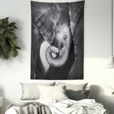 Elephant Mother and Baby Tapestry