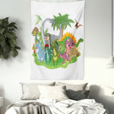 Cartoon Group Dinosaur Tapestry