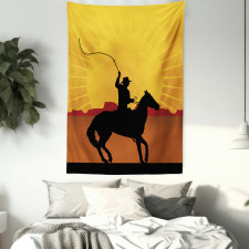 Cowboy on Horse Shade Tapestry