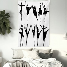 Monochrome Ballet Dancer Tapestry