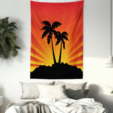 Sunrays Palm Trees Shade Tapestry