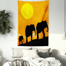 Baby Elephant and Family Tapestry