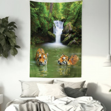 Siberian Tigers Tapestry