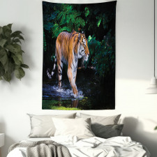 Wild Jungle Tiger Tree Tapestry