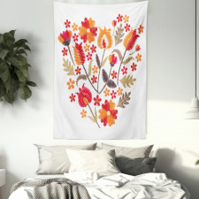 Heart Shaped Flowers Art Tapestry