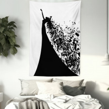 Black and White Singer Woman Tapestry