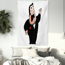 Cartoon Singer Man in Smokin Tapestry