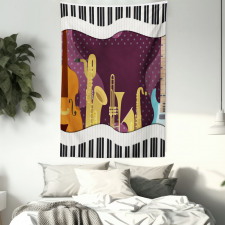 Cartoon Musical Instruments Tapestry