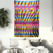 Vibrant Curvy Lines Tapestry