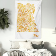 Egypt Map Flower Tapestry