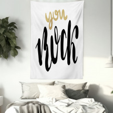 Cursive Inspirational Art Tapestry