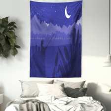 Fisherman Moon River Tapestry