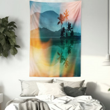 Sea and Palm Trees Art Tapestry