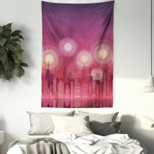 Cityscape Fireworks Tapestry