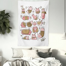 Zentangle Ornate on Pigs Tapestry