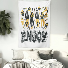 Enjoy Dancing Women Desserts Tapestry