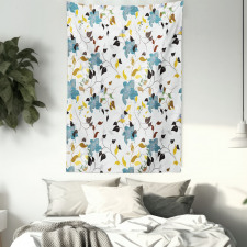 Colorful Flowers Leaf Tapestry