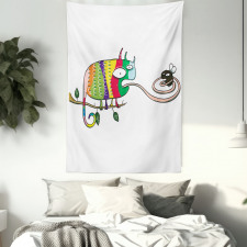 Chameleon on Branch Tapestry