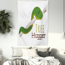 Cartoon Snake Mascot Love Tapestry