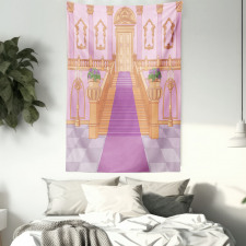 Palace Cartoon Interior Art Tapestry