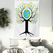 Green Friendly Earth Tapestry