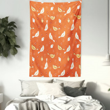 Birds with Heart Shapes Tapestry