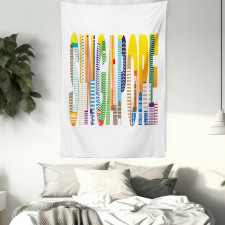 Vibrant Lettering Design Tapestry