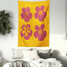 Hibiscus Flower Silhouettes Tapestry