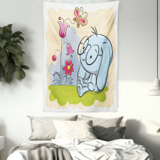 Rabbit Nature Tulips Tapestry