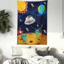 Children Space Travel Galaxy Tapestry